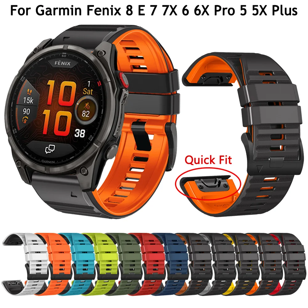 ガーミン フェニックス 8 47mm 51mm 7X 7 6 6X Pro 5X 5 Plus ストラップ 22mm 26mm エピックス プロ Gen 2 フォアランナー 965 シリコン製腕時計バンド ブレスレット