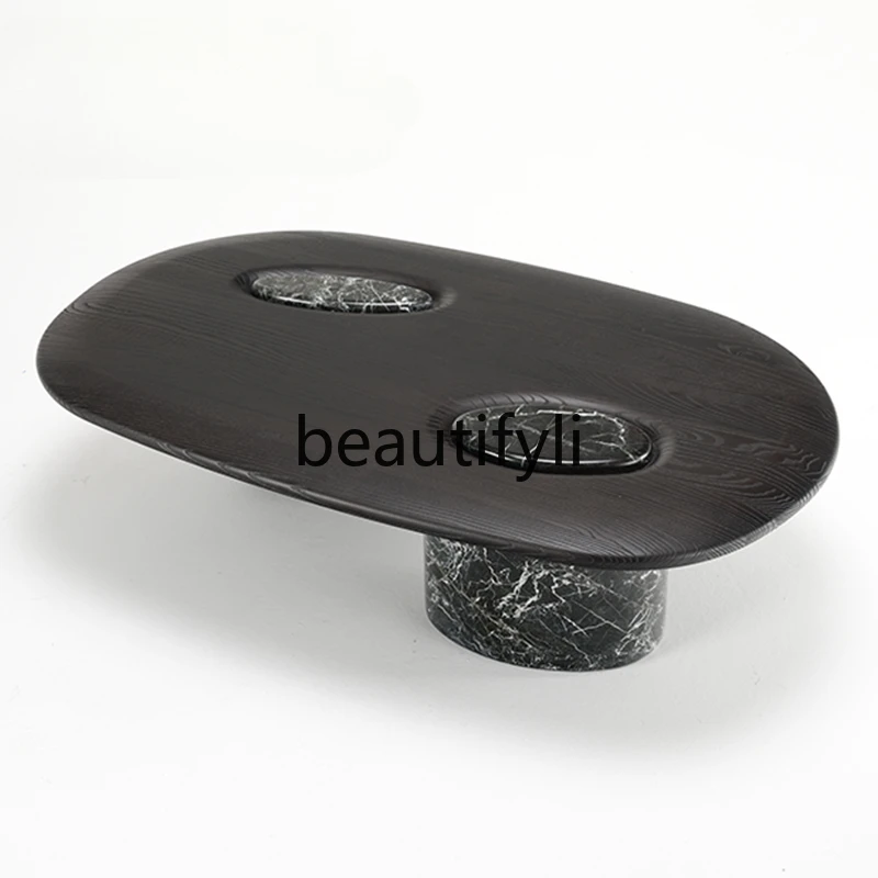 Italian light luxury marble coffee table villa small apartment modern simple coffee table