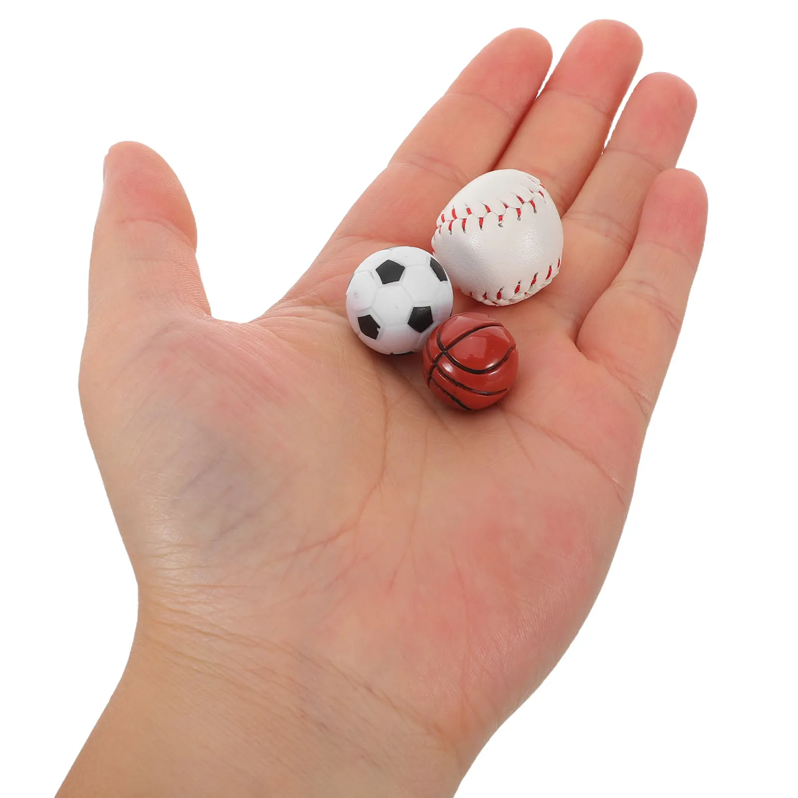 1Set Miniature Sports Supplies Realistic Mini Sports Equipment for Dollhouse Decor Photography Props Basketball Football Jump