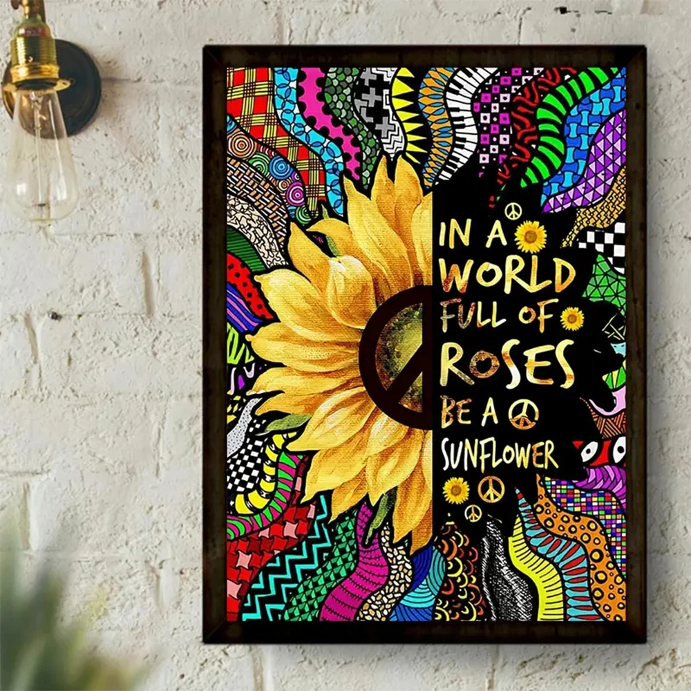 

5D Diamond Painting Sunflower Text Card Paste For Beginners DIY Full Diamond Embroidery DIY Cross Stitch Arts Craft Home Decor