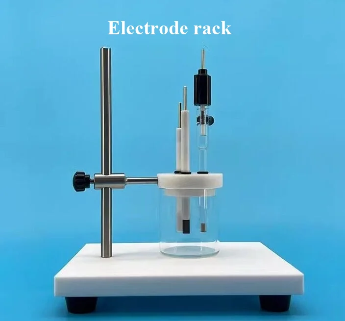Stainless steel electrode stand and electrolytic cell specifically designed for electrochemical electrolysis experiments