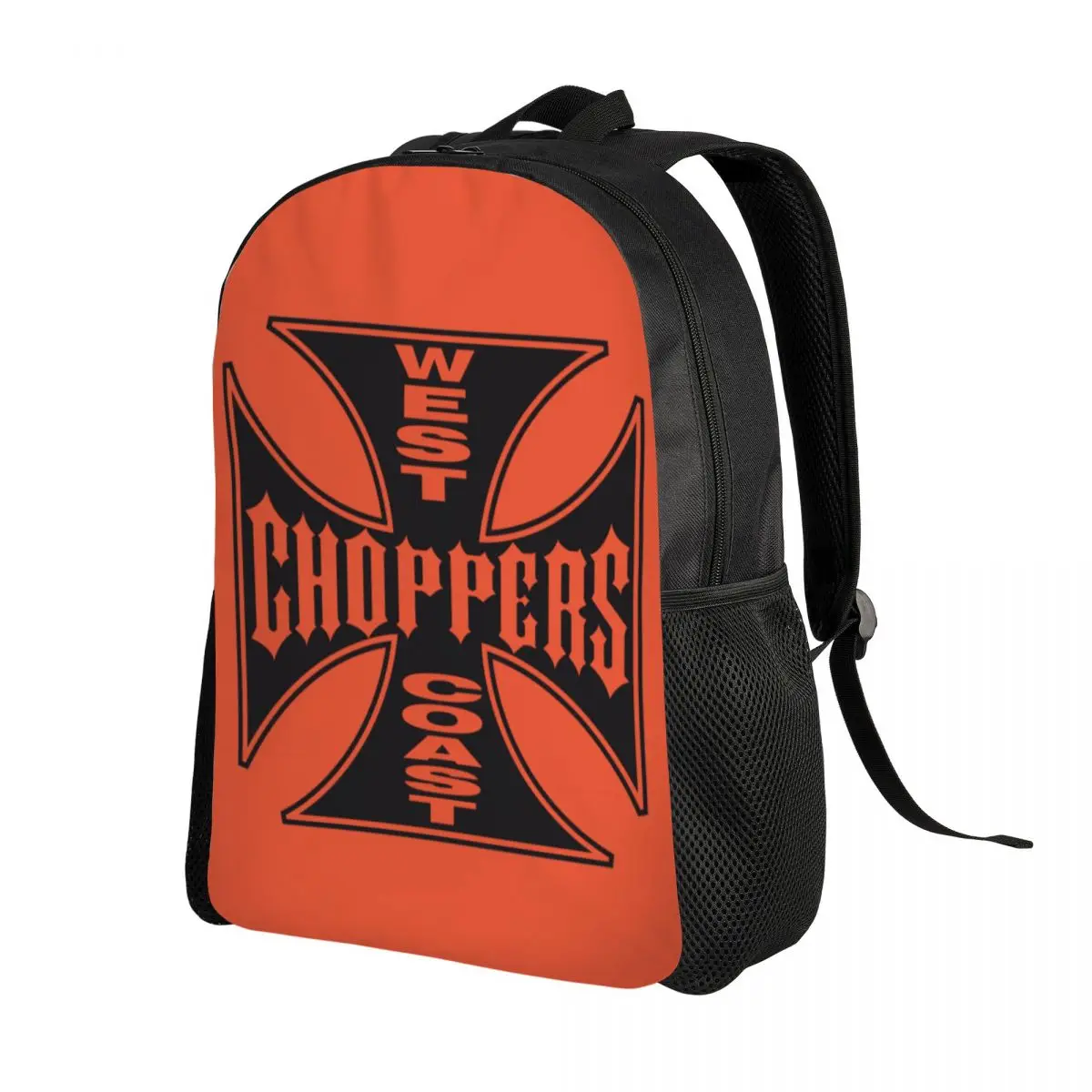 3D Print West Coast Iron Cross Choppers Backpacks Boys Girls College School Travel Bags Women Men Bookbag Fits 15 Inch Laptop