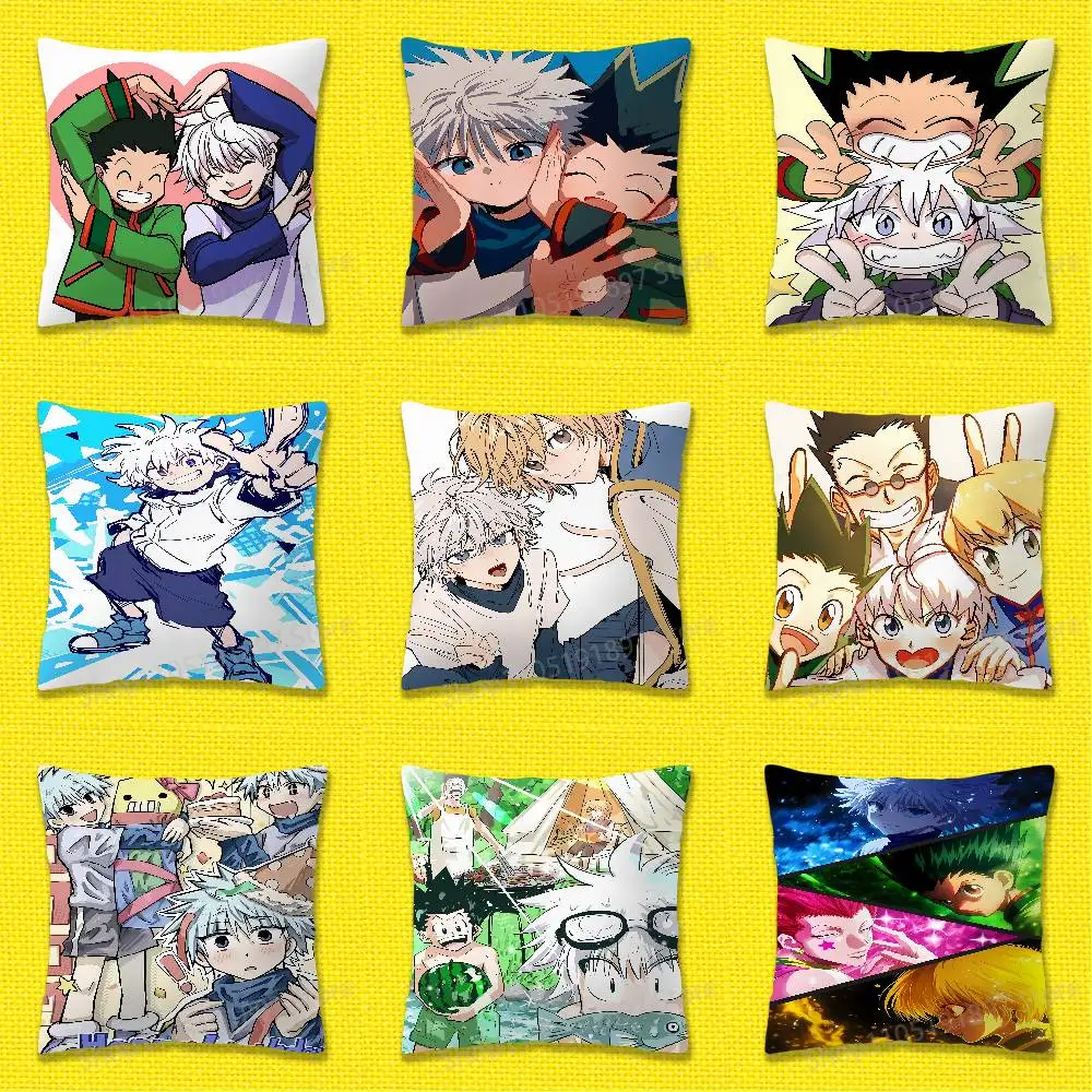 

H-Hunter x Hunter Killua Gon Throw Pillow Case For 45x45cm 40x40cm 55x55cm 50x50cm 30x30cm Square Car Pillowcase Shell