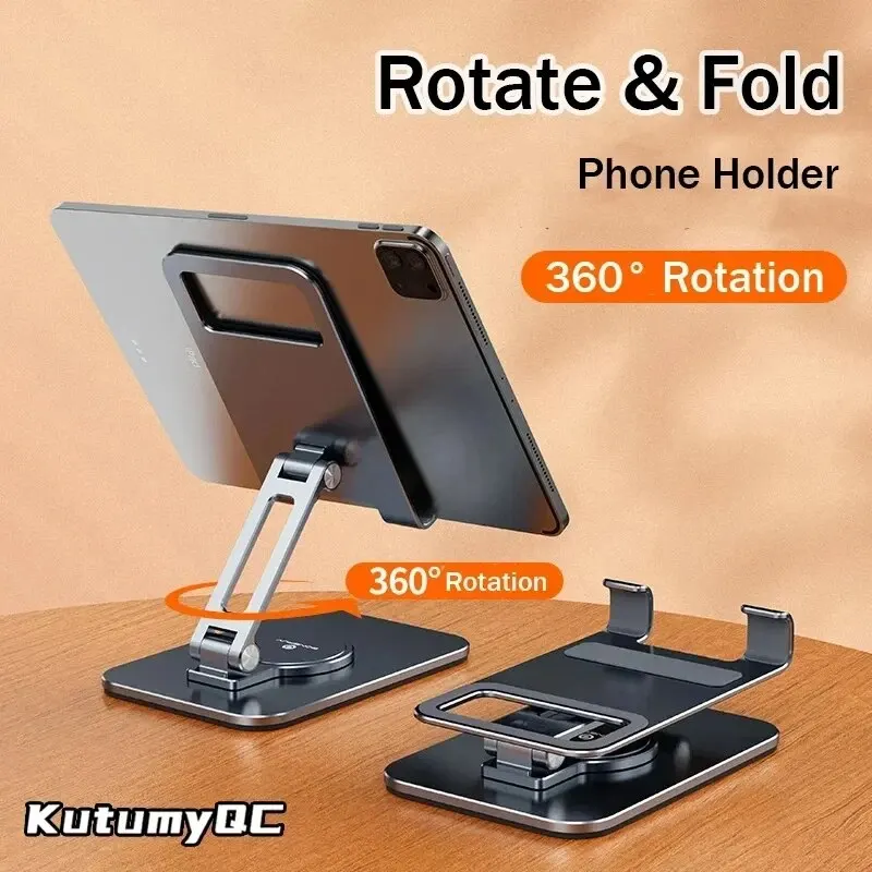 Mobile Phone Stand Lazy Tablet Stand Desktop Increase Portable Folding Metal Pad 360 Rotating Stand Mini L05 Storage