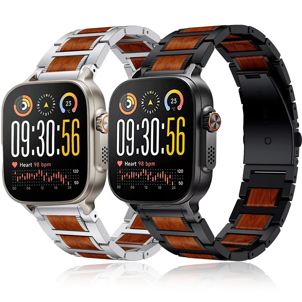 

Металлический деревянный ремешок 22 мм для Realme Watch 5/3 Pro Huawei watch GT6/5/4 pro 46 мм, аксессуары для ремешка для часов Amazfit Balance 2 1