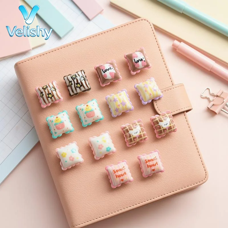 10Pcs Color Pattern Print Geometry Square Shape Acrylic Beads Diy Jewelry Garment Hair Accessory