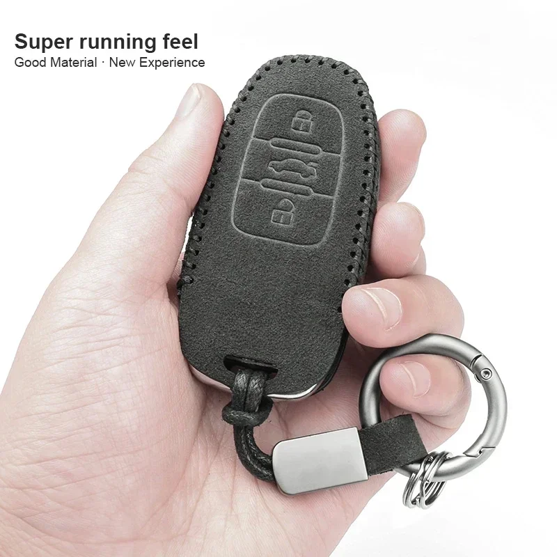 For Audi A1 A3 A4 A5 A6 A7 A8 B6 B8 B9 C7 C8 Q2 Q3 Q5 Q7 RS3 RS4 RS5 RS7 Suede Leather Car Key Protector Remote Key Case Holder