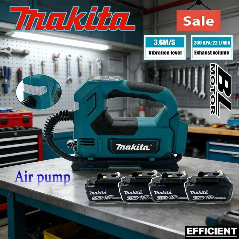 

Портативный беспроводной электрический насос для накачки шин Makita, 18В, ручной компрессор для автомобилей, велосипедов, мячей