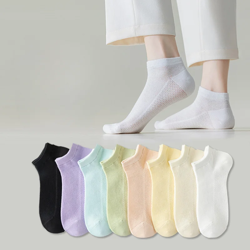 

8Pairs Mesh Socks, Children's Socks, Summer Thin Cotton Socks, Short Tube, Anti Odor, Breathable and Comfortable Women's Socks