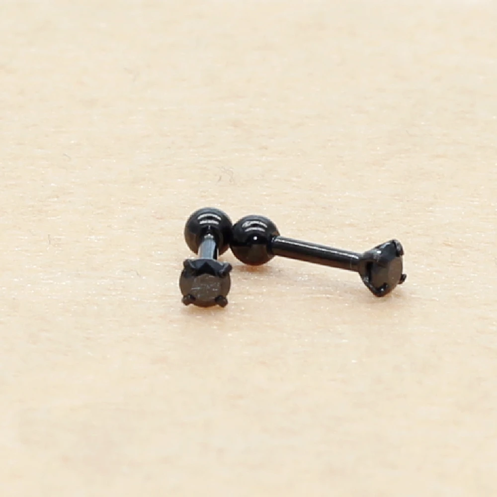 3mm Bunte Ohrstecker mit Schraubverschluss aus Edelstahl, klassisch goldfarben, AAA runder Zirkon – Detail 16