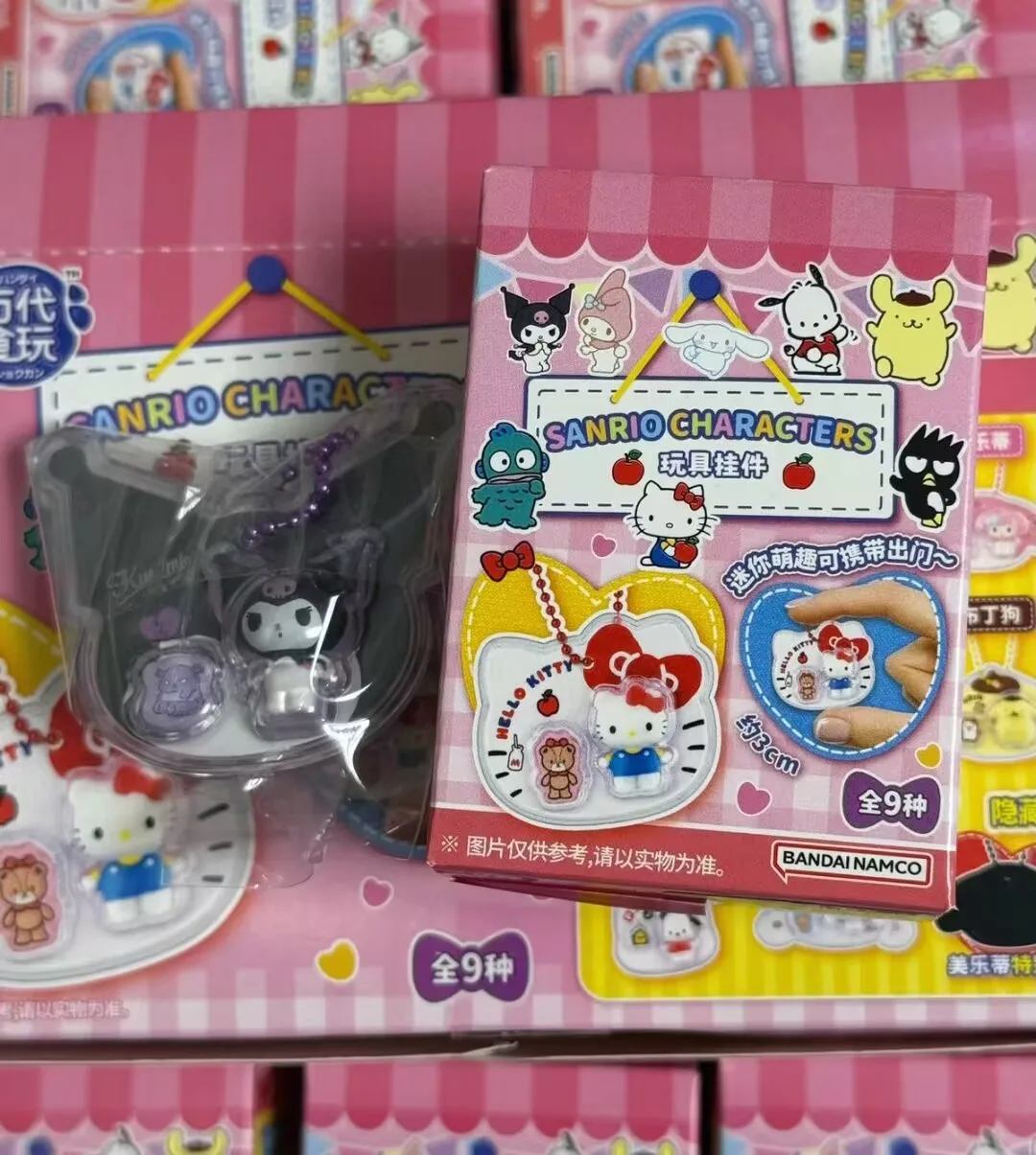 Genuine Bandai Cute Food Toy Mini Hanging Chain Sanrio Keychain Blind Box Hello Kitty Kuromi Cinnamoroll Kawaii Toy Holiday Gift view 3
