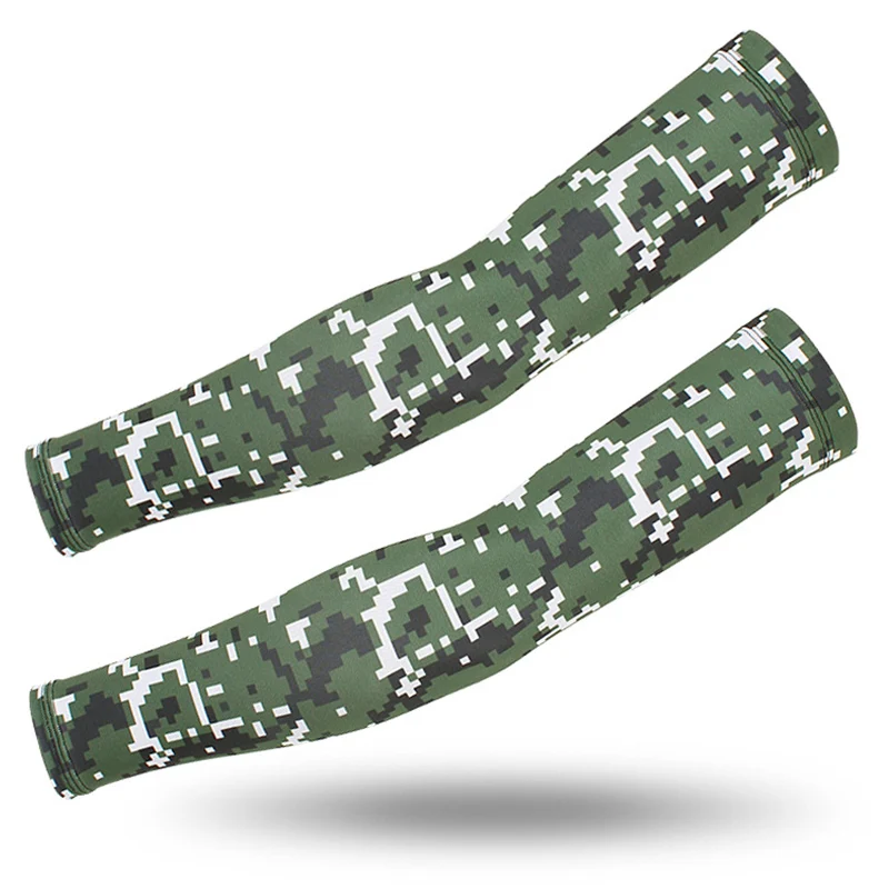 Quick Dry UV Sun Protection Camouflage Arm Sleeves, Basketball, Fitness Armguards, Plus Size, Sport, Cycling, Fishing Cover