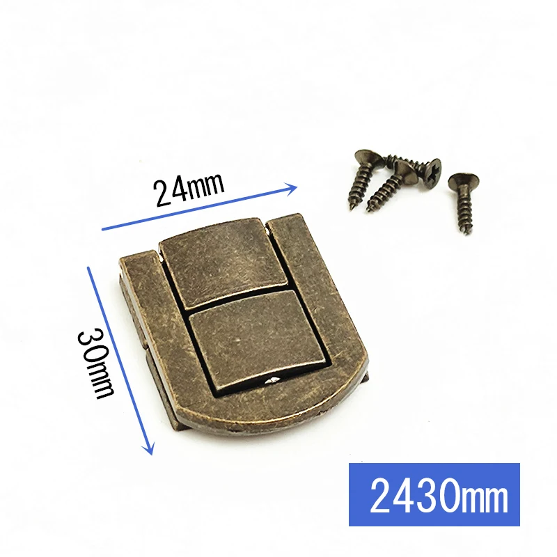 3pcs/4pcs closures Clip decorative latch box Solid hasp toggle buckle lock Catch small wine wooden chest hardware Antique Bronze