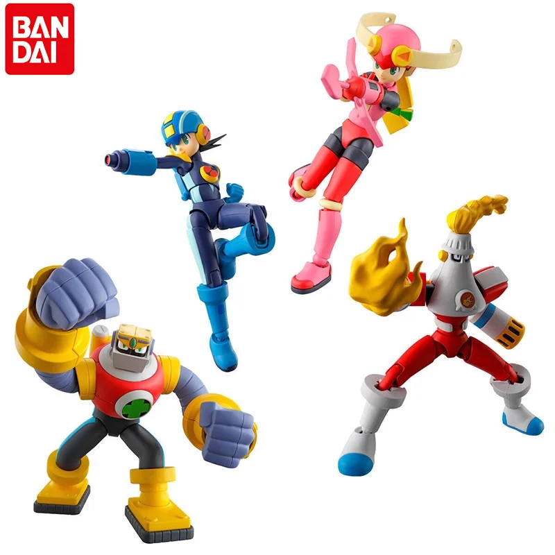 Original Bandai Shokugan SMP Kit Makes Pose Rockman EXE 01 Mega Man Battle Network Anime Figure Action Model Collectible Toys