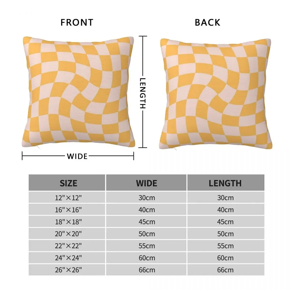 Checkboard Yellow Twist Pillowcase Polyester Linen Velvet Printed Zip Decorative Throw Pillow Case Sofa Cushion Cover