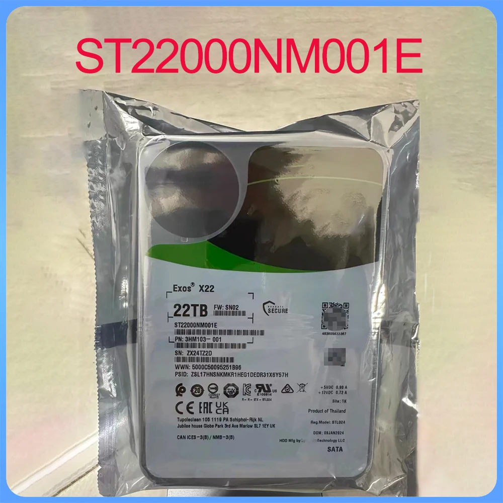 ST22000NM001E For Seagate X22 22TB 7.2K RPM SATA 3.5in Enterprise Hard Drive HDD