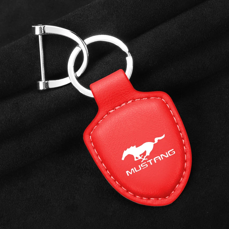 Fashion For Ford Mustang GT SHELBY With Logo Car Keychain Rings Vintage Leather Zinc Alloy Key Chain Auto Keyring Accessories