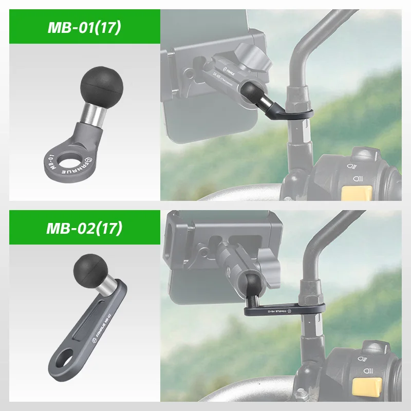 FANAUE 17mm Adapter głowicy kulowej uchwyt na telefon motocyklowy kierownica dla DJI GoPro Insta360 kamera akcji akcesoria do uchwytów GPS