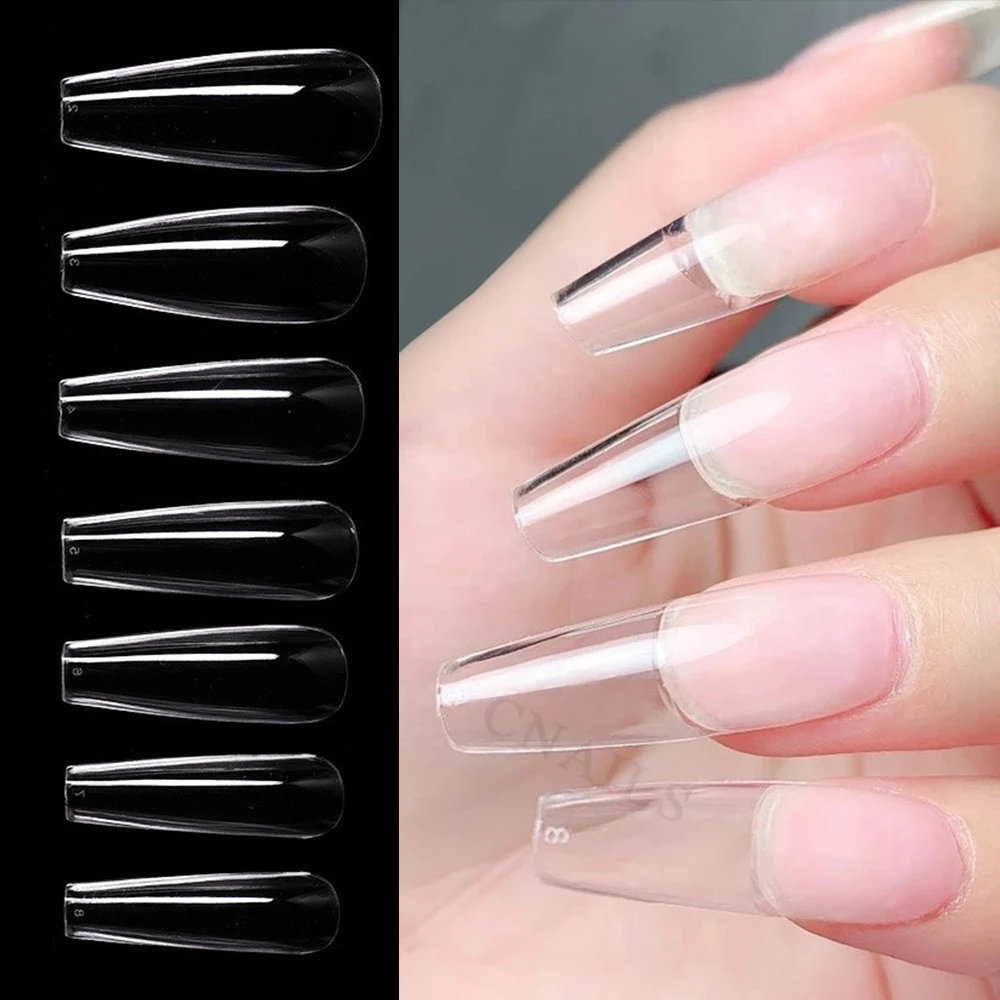 120pcs False Nails Transparent Press on Nails Coverage False Nails Tips Short T-shaped Water Drop Full Sticker For Nails