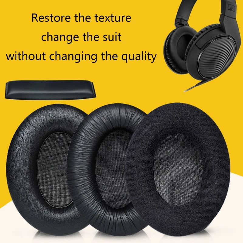

Leather/Cloth Headbeam Earpad forSennheiser HD200 Pro Headset Earmuffs Memory Foam Covers Headphone Ear Pads