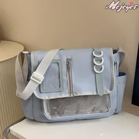 Fashion Y2K Japanese Crossbody Bags Lightweight Transparent Itabag Teenage Casual School Bag Girls Solid Color Shoulder Bag - Image 4
