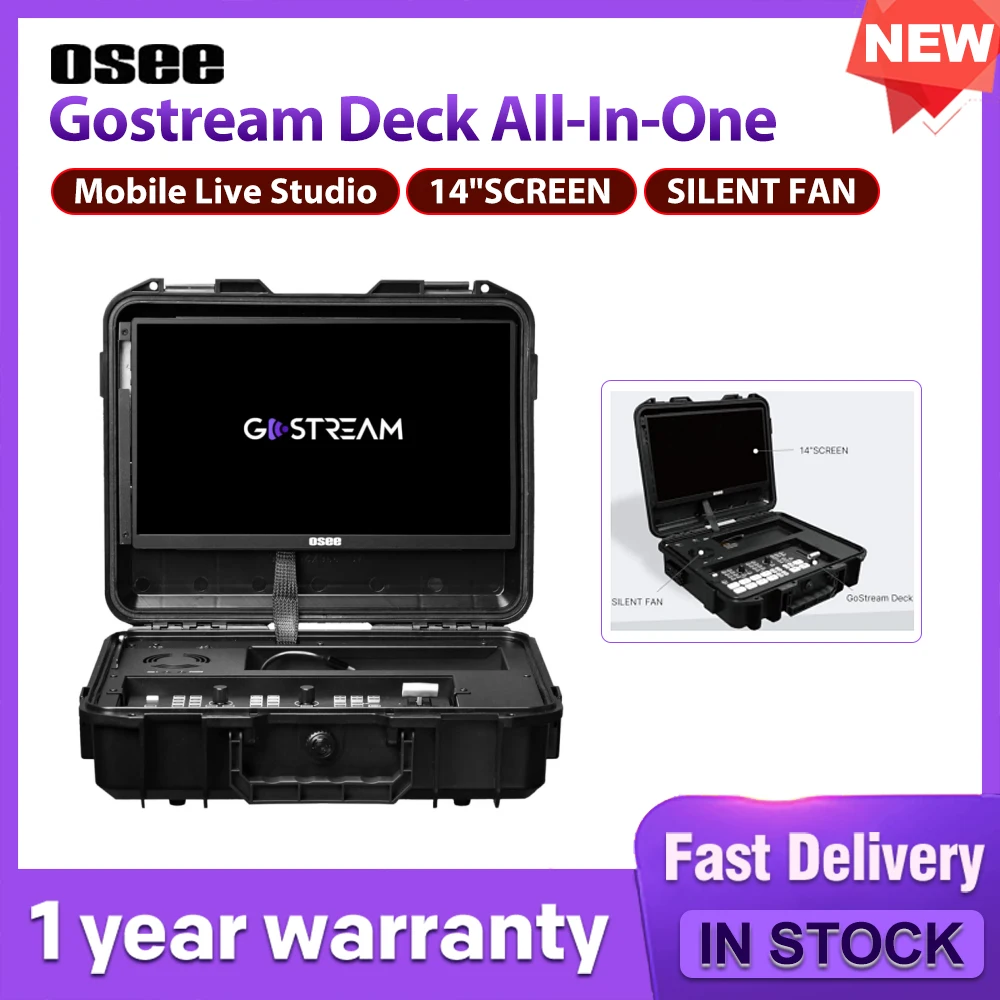 Osee Gostream Deck All-In-One Pro Live Streaming Multi Camera Video Mixer Switcher Recorder Player Kit 4 Hdmi In Usb-C I/o