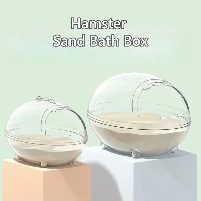 

TOPLIVING New Dinosaur Style Hamster Bathtub Plastic Transparent Sand Bath Box PET Splash Proof Hamsters Bathroom For Small Anim