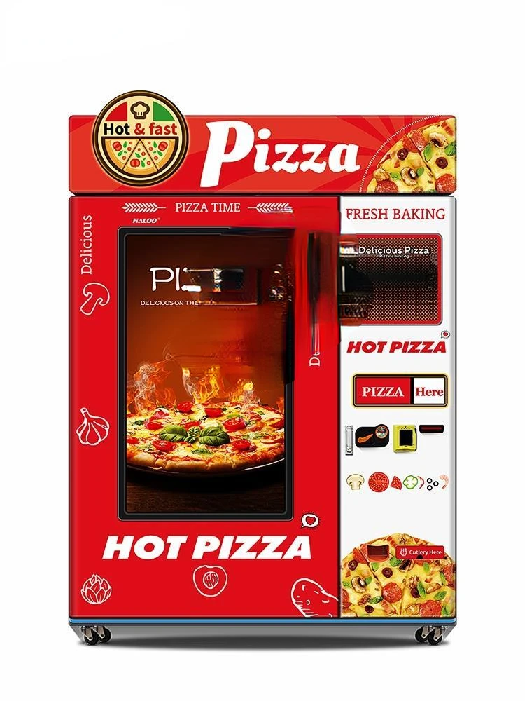 Fast Food Pizza Vending Machine Big Screen Vending Machine Customistic Logo LED Light On The Machine