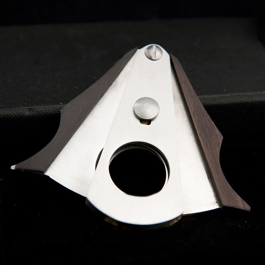 Flame Lover Cuba Cigar Cutter Wood Guillotine Puncher Scissors Knife Stainless Steel 2 Blades For Men Smoking Accessories 849U