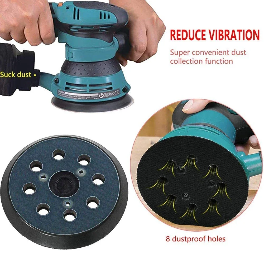 

For 5 Inch Sanding Pad Replacement For BO5030 BO5031 BO5041 Sander With 8 Dust Collection Holes And 3 Mounting Holes