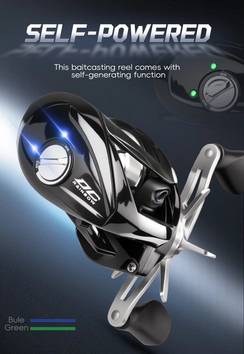 BILLINGS Baitcasting Reel DC Brake System 6KG Max Drag 167G Lightweight Baitcaster Fishing Reels 7.2:1 Gear Ratio 4+1BB Freshwater Casting Reel