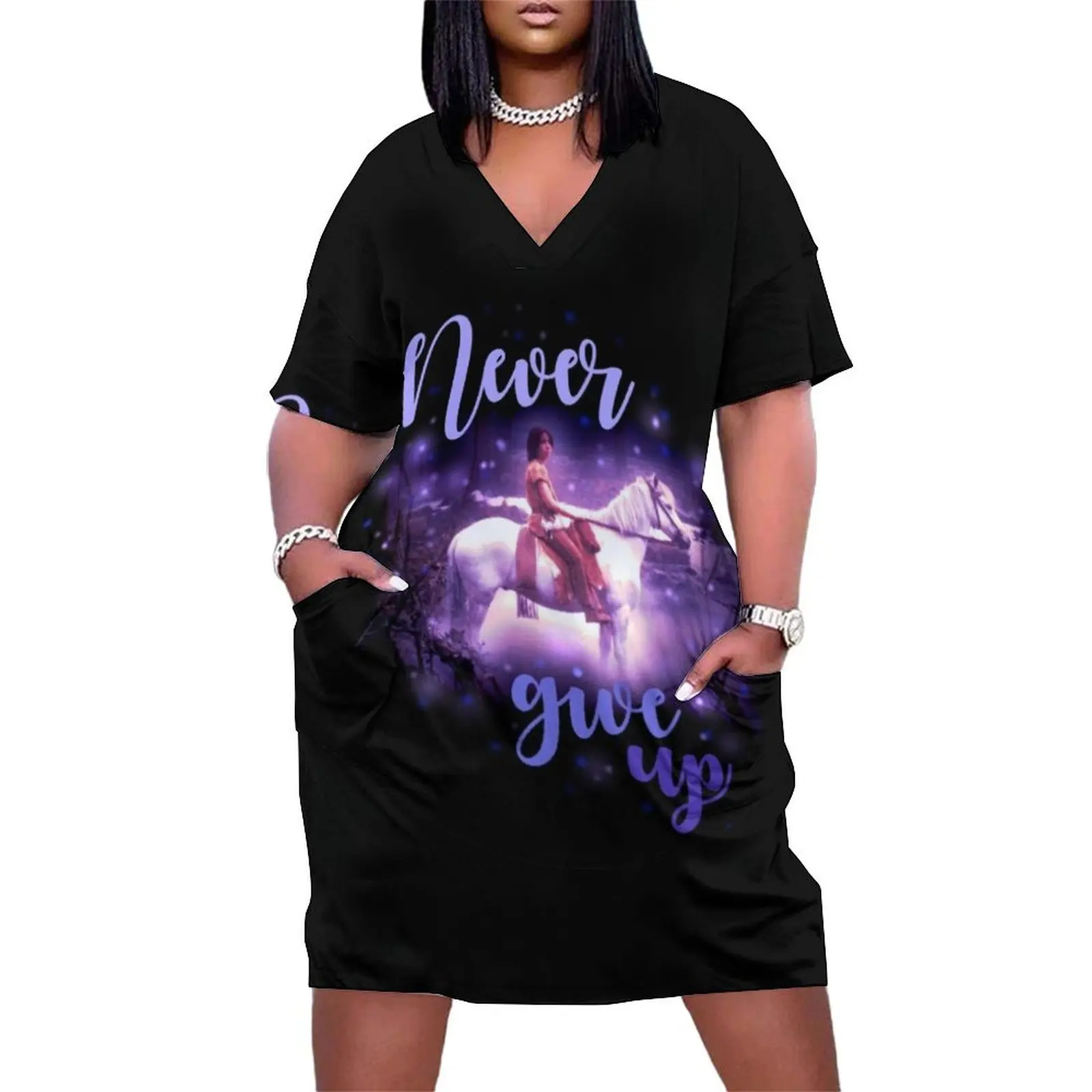 

Neverending Story Artax and Atreyu Loose Pocket Dress Long dress Long dresses Woman dresses elegant chic women dresses promotion