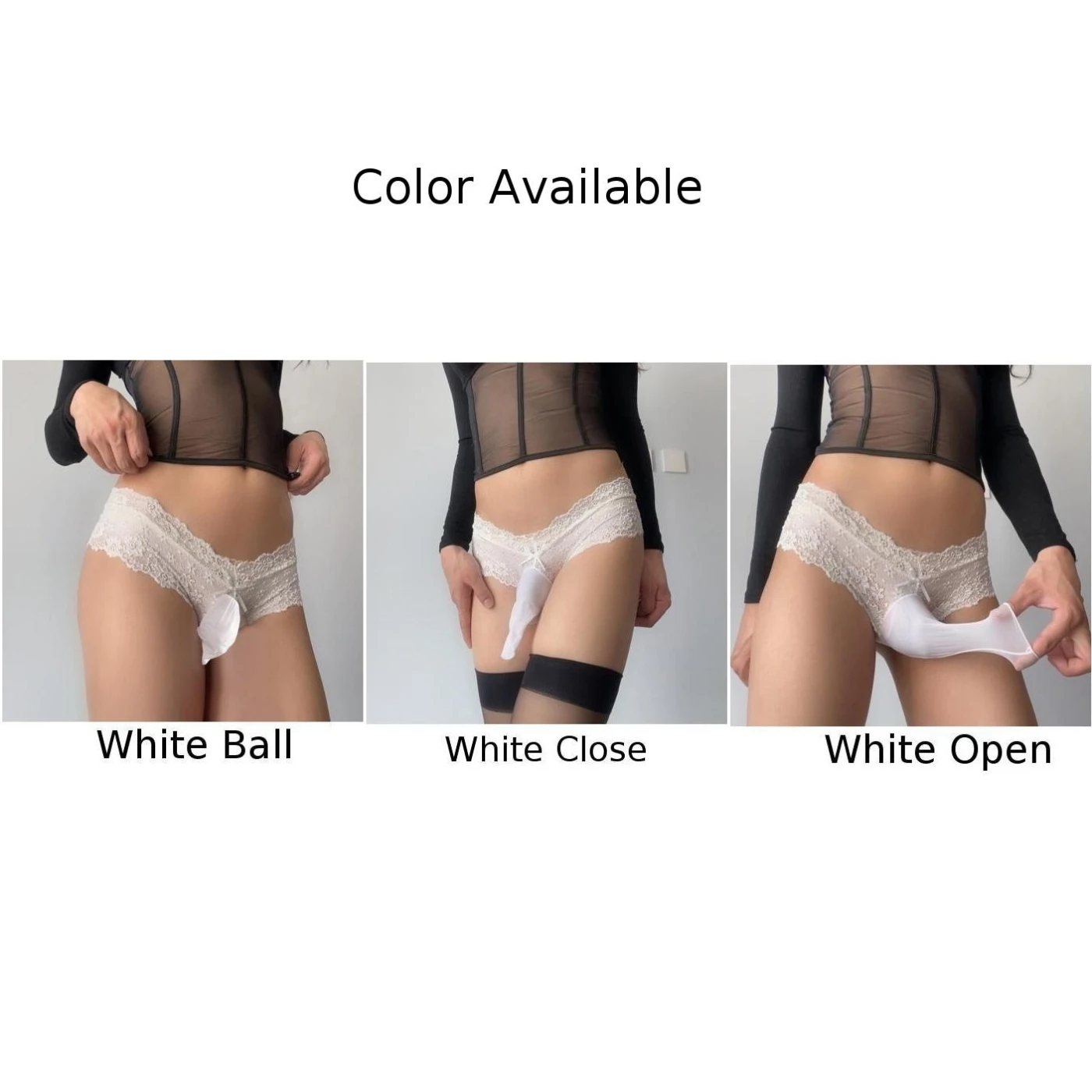 Open Close Sheath Underwear Gay Men Sissy Pouch Panties Elastic Peni Sleeve Buttocks Tight Underpant Lace See through Nightwear