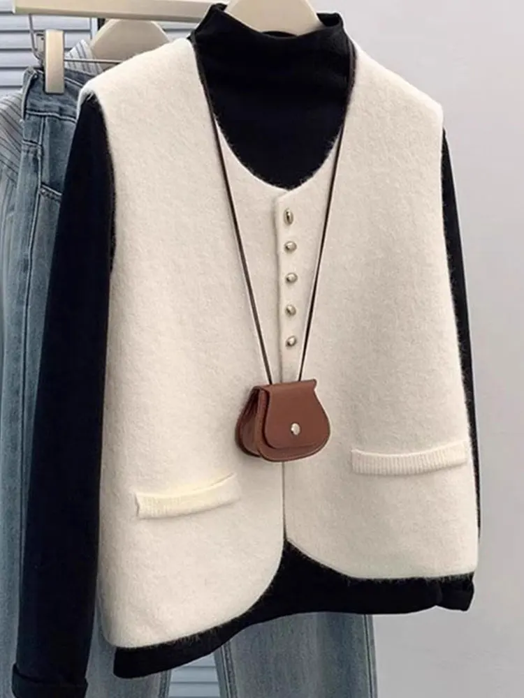 

Новое зимнее однотонное круглое вязаное пальто Ne Camere для поездок на работу, топ, антивозрастной маленький женский свитер Fraance Sle