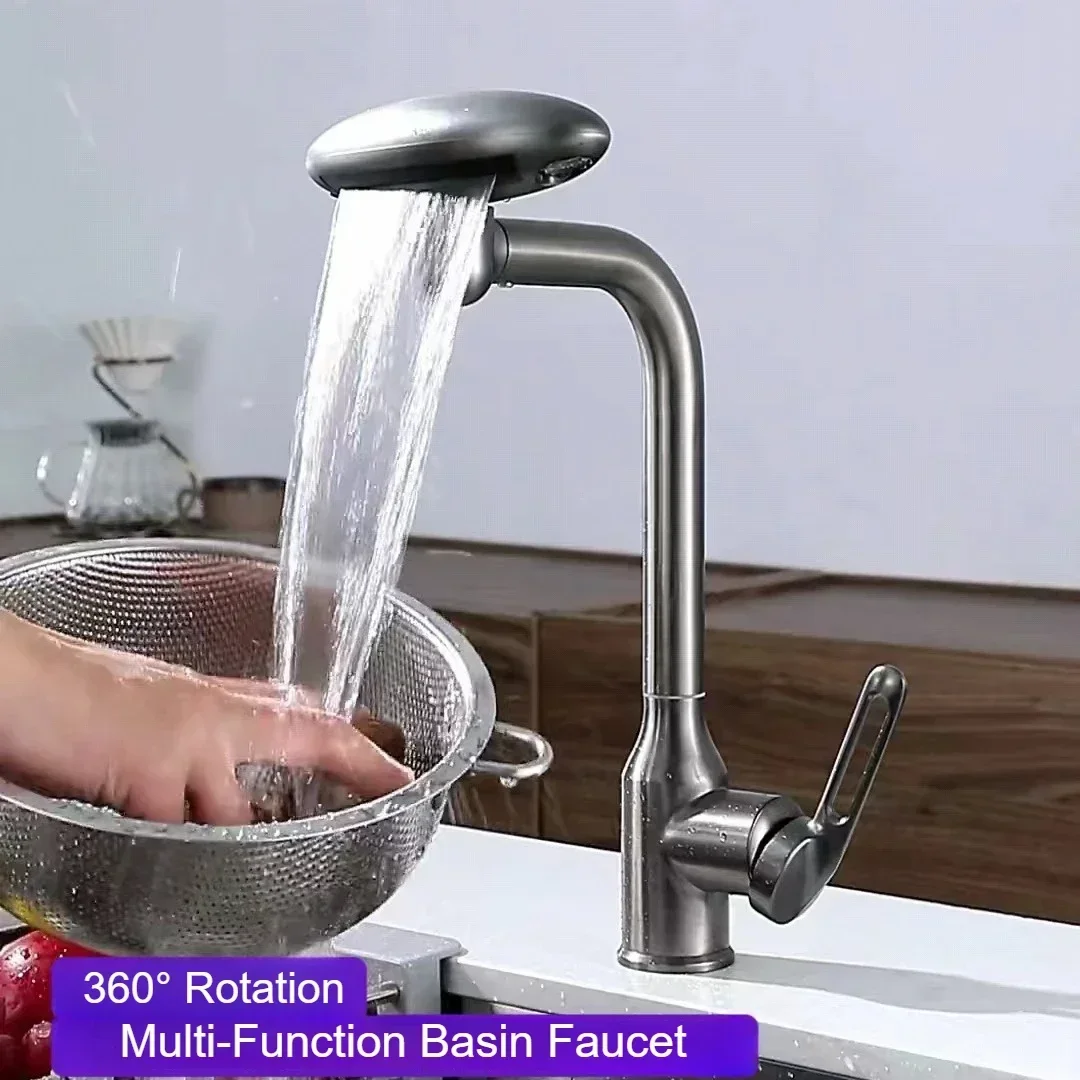 

Stainless Steel Basin Faucets Bathroom Faucet Household Multi-Function 4 Modes Nozzle Faucet Filtration Hot and Cold Tap