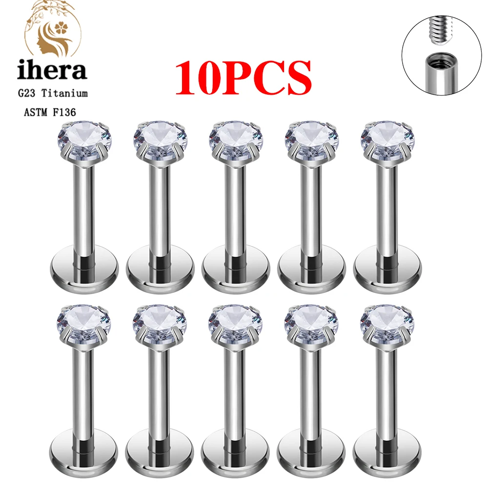10 шт. титановых лабретов ihera G23 для пирсинга 16G — фото товара