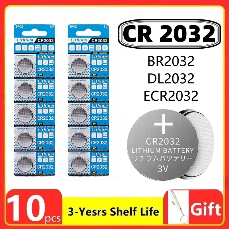 2-60PCS CR2032 2032 Button Battery 3V 200mAh Lithium Battery For Watch Toy Calculator Car Remote Control Coin Cell Toy