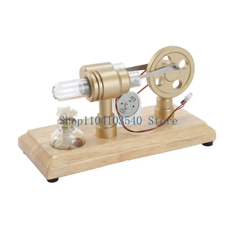 02DC Single Cylinders Stirlings Engine Motor Steams Heat Education Model Toy Electricity Generators Highly Tech Desk Ornaments