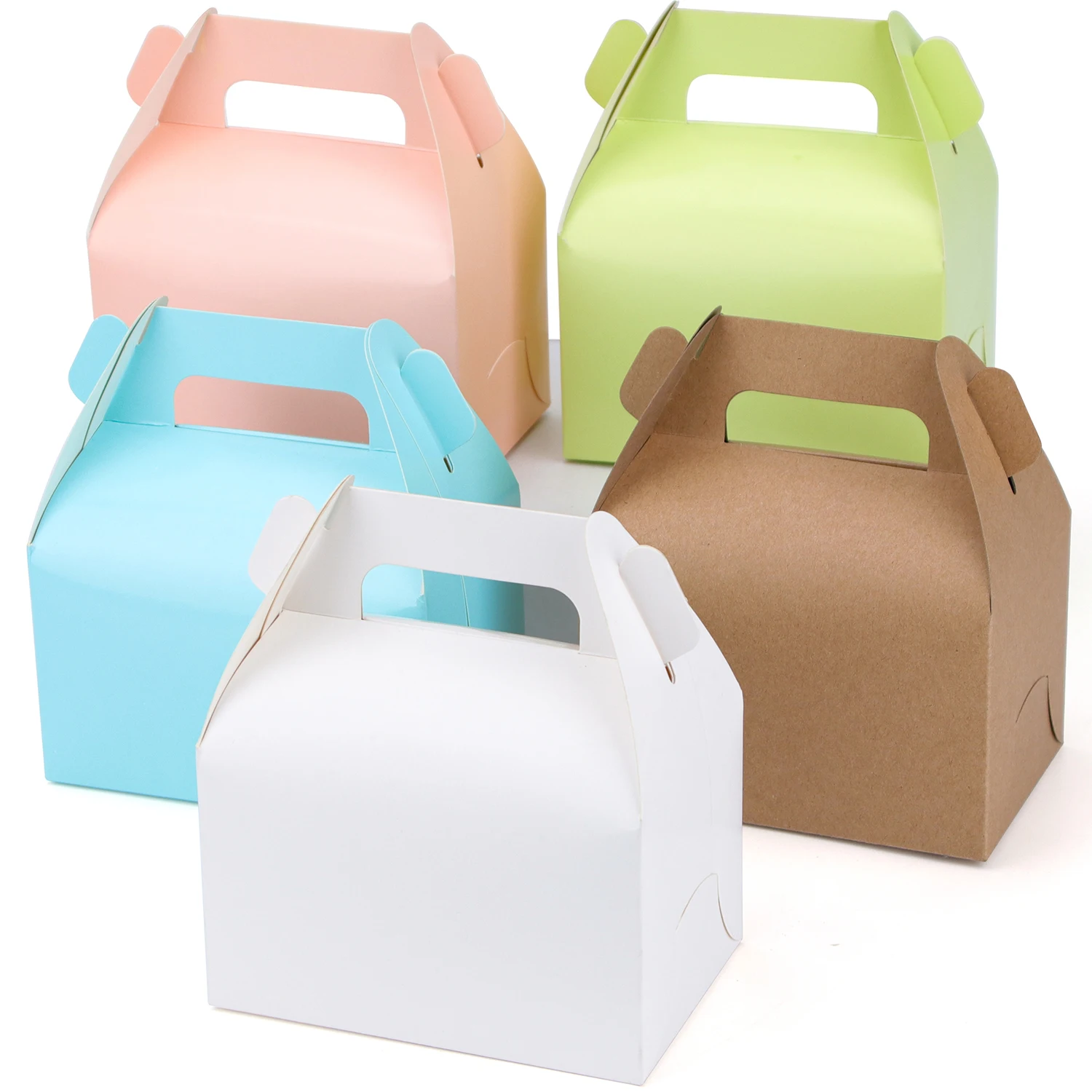 

10pcs/20pcs/cardboard gift cake box dessert Gift Box Pink Green wedding day convenient carrying carton