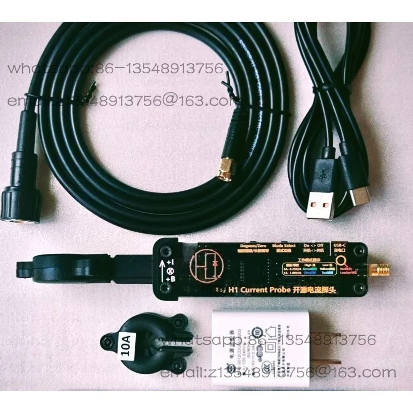 Open source DIY AC and DC high frequency current probe 30MHz bandwidth 5A/10A dual head