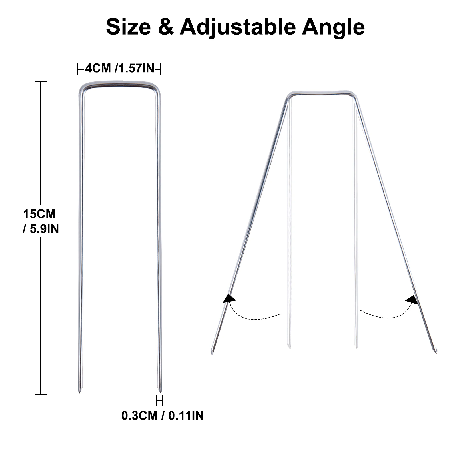 Garden Stakes Galvanized Landscape Staples,U-Type Turf Staples for Grass,Rust Proof Sod Pins Stakes Tent Peg Nails