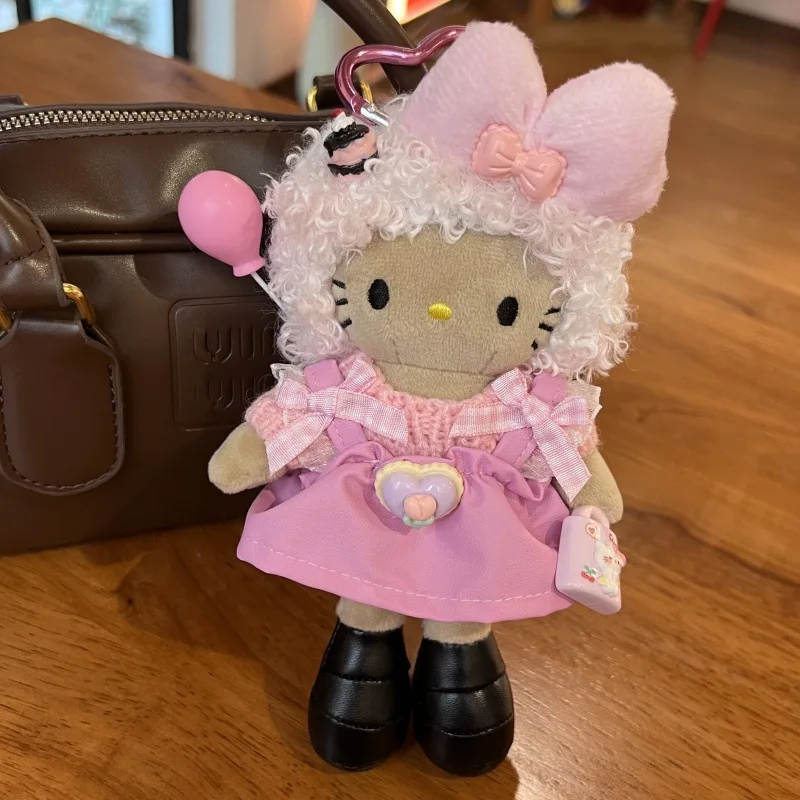 

Cute Couture Edition Kitty with Long Legs Long Curly Hair Plush Keychain Stuffed Doll DIY Full Diamond-Studded Long Legs KT