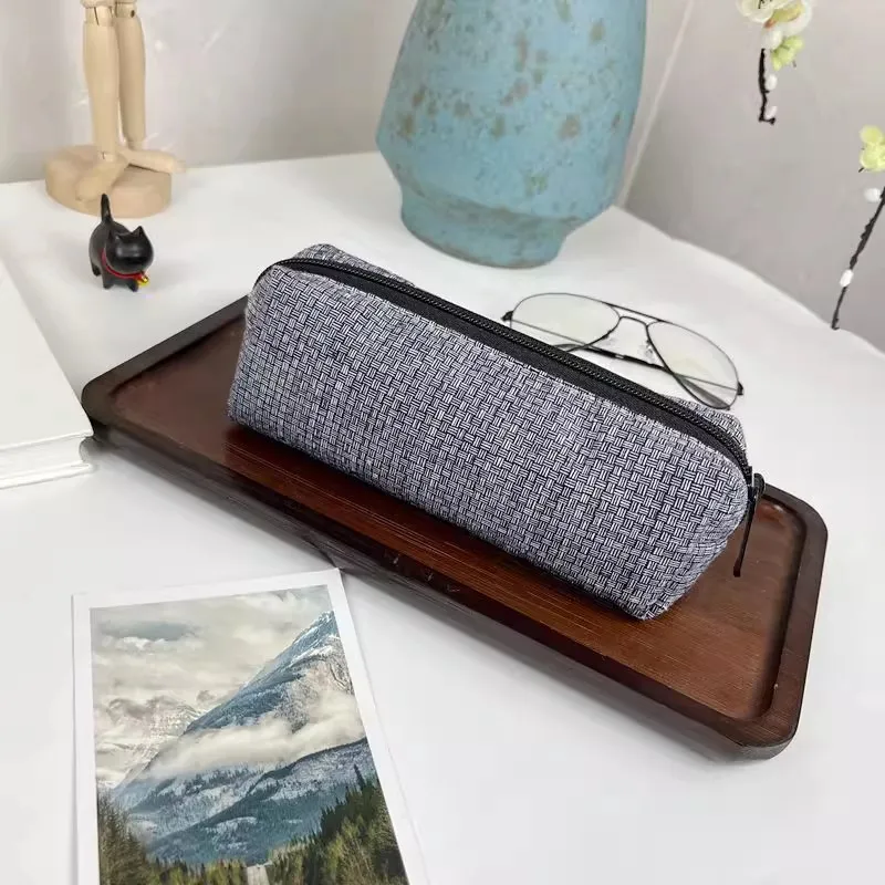 Handmade Cotton Cloth Zipper Pencil Case Large Capacity Pencil Bag Student Portable Multi-Function Stationery Case