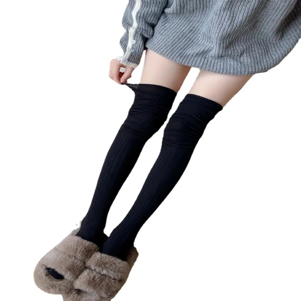 Medias de algodón por encima de la rodilla, medias térmicas, altas y cálidas, para invierno, novedad