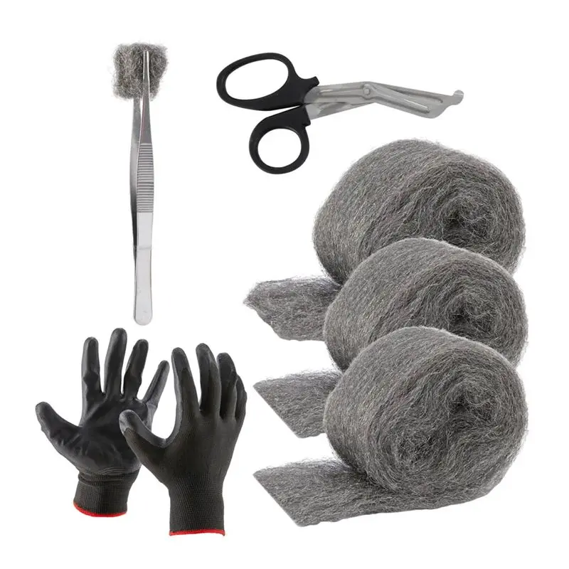 A67K-Steel Wool Mice Proofing Hole And Filler, 3 Pack, 3.3 In X10 Ft, Steel Wool Micecontrol DIY Kit Filler Tool