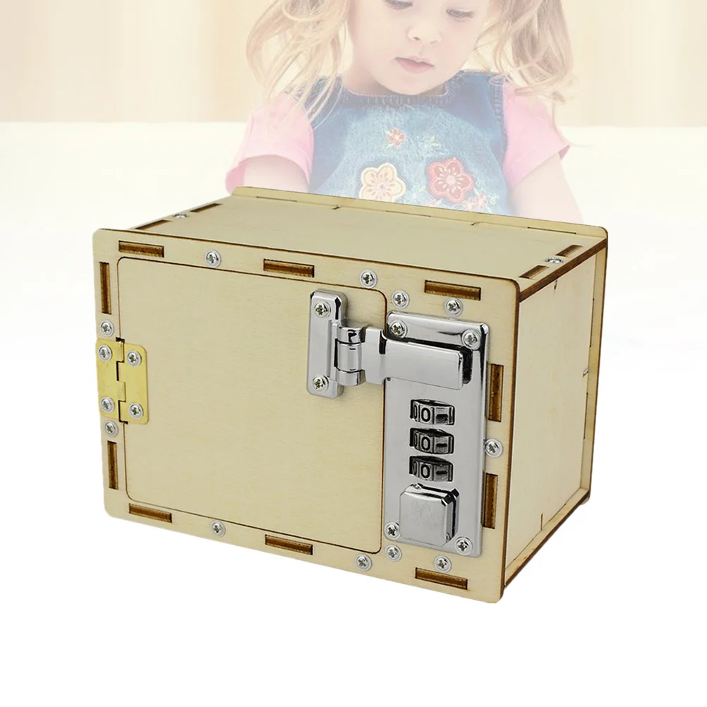 Diy caixa de senha mecânica educacional ciência aprendizagem manual montagem quebra-cabeça para crianças caixa senha
