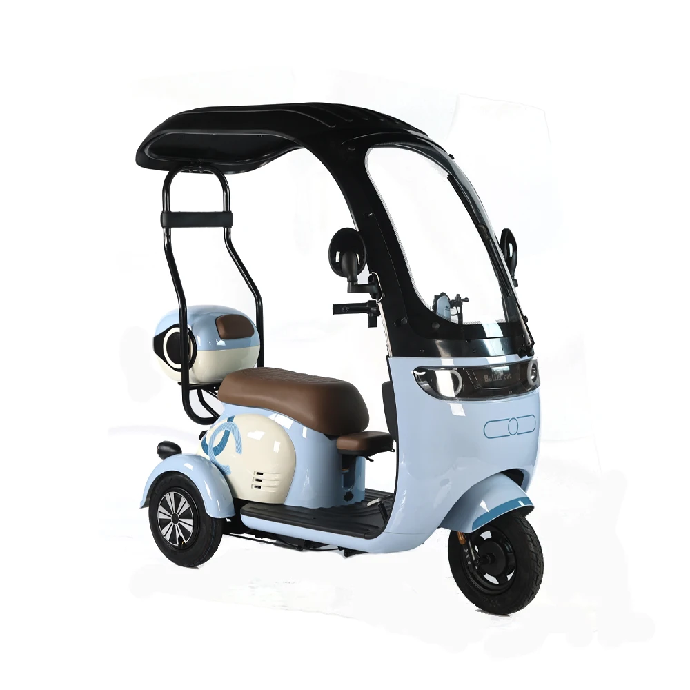 2024 新しい電動 Pedicab 500 ワット家族使用電動三輪車スクーター 3 輪電動自転車屋根