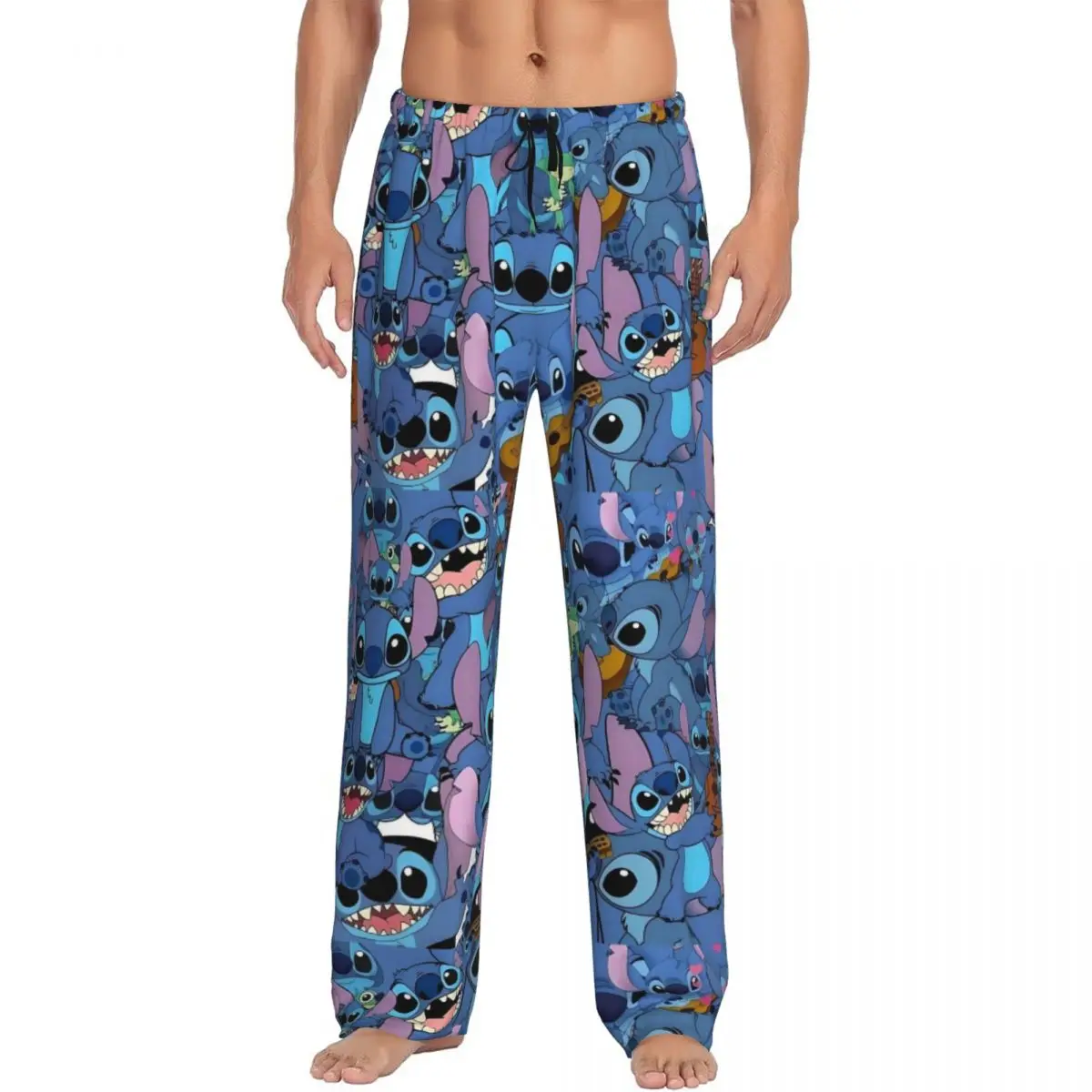 Pantalones de pijama con estampado personalizado de anime para hombres, ropa de dormir con bolsillos