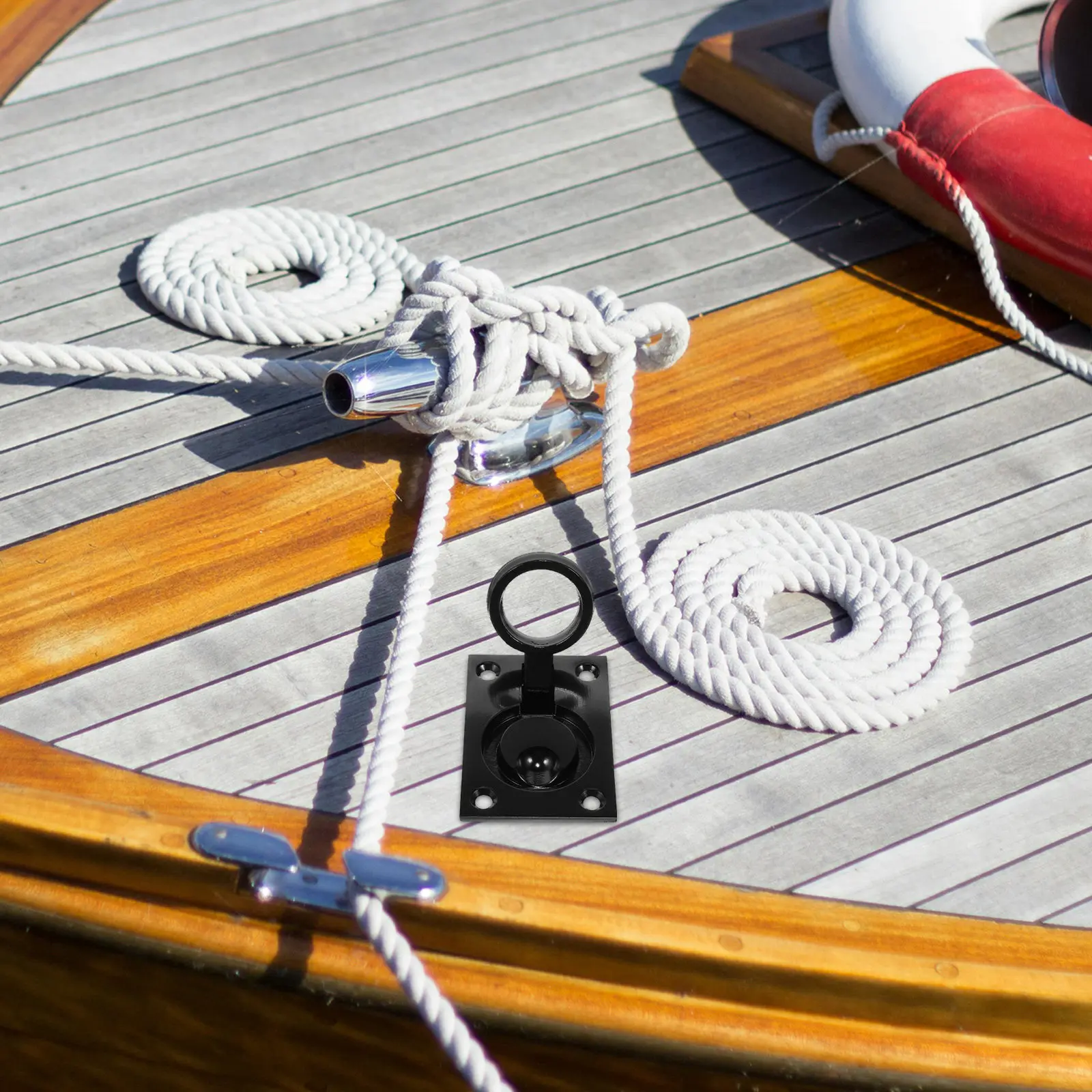 2Pcs Stainless Steel Square Flush Pull Ring Handle Recessed Boat Hatch Latch Marine Furniture Hidden Pull Handle