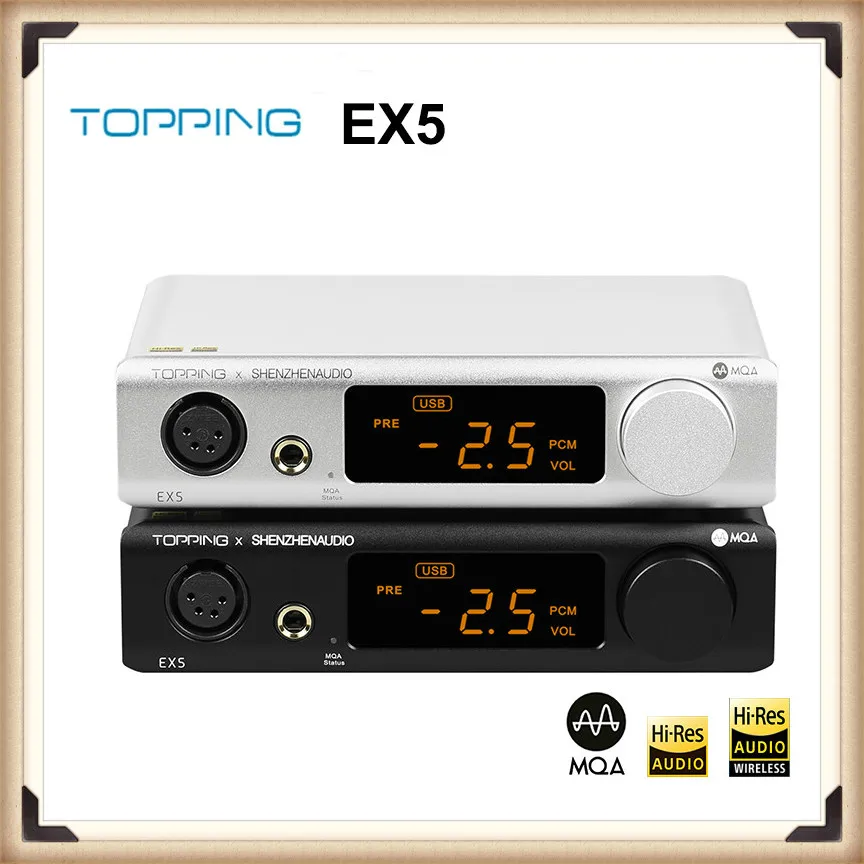 

Topping EX5 Dual ES9038Q2M Chips Bluetooth MQA Decoding DAC AMP Headphone Amplifier XLT/RCA Output DSD512 PCM768 LDAC